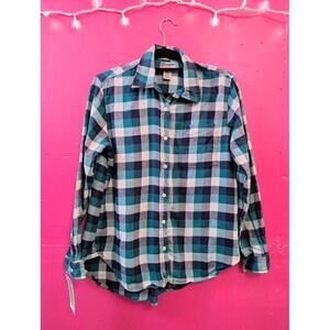 Wrangler Teal Blue Flannel Shirt Petite Small